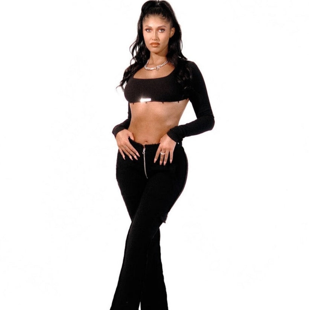 Karma 7 ONYX FULL ZIPPER KNIT PANTS